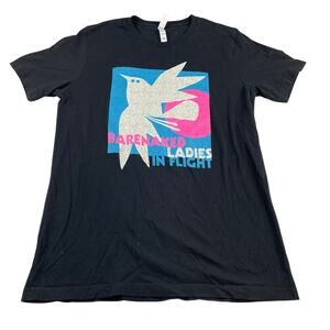 Barenaked Ladies In Flight Black Band T-Shirt Size L Bella Canvas Pink Blue Bird